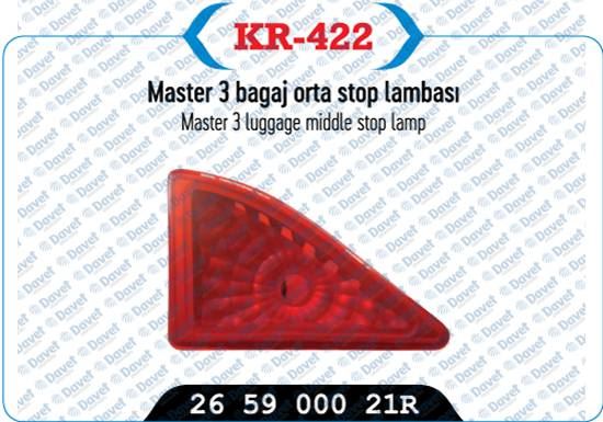 KAYA KR-422 Stop Lambasi Bagaj Orta 3.Stop  Master Iii
